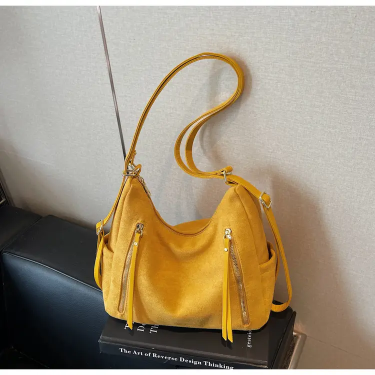 Women Retro Suede Shoulder Tote Bag Brown 2025 — feature 29