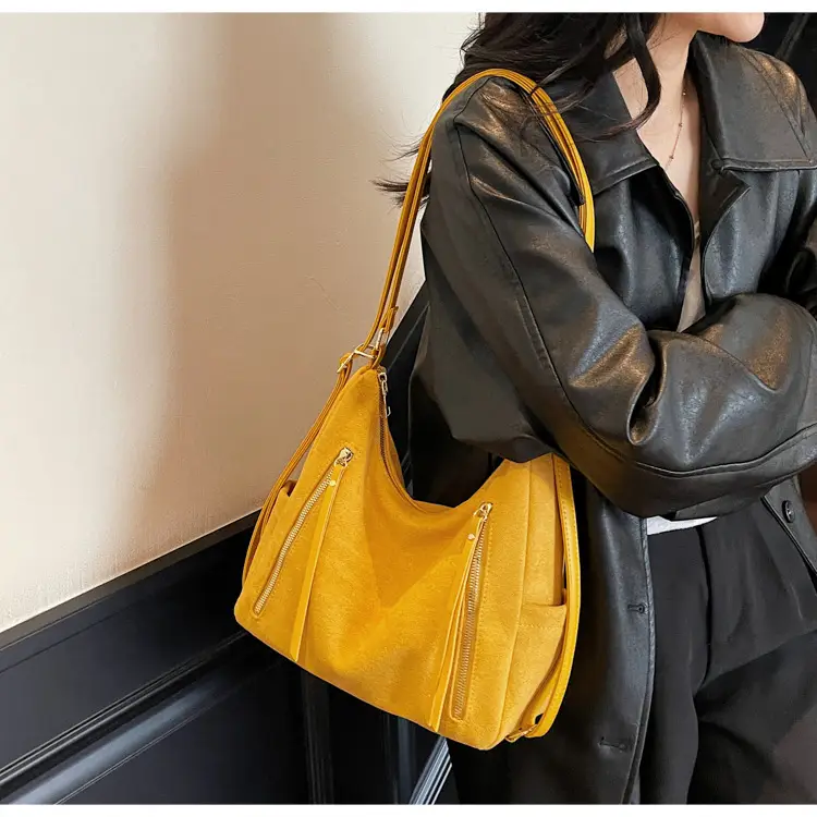 Women Retro Suede Shoulder Tote Bag Brown 2025 — feature 38