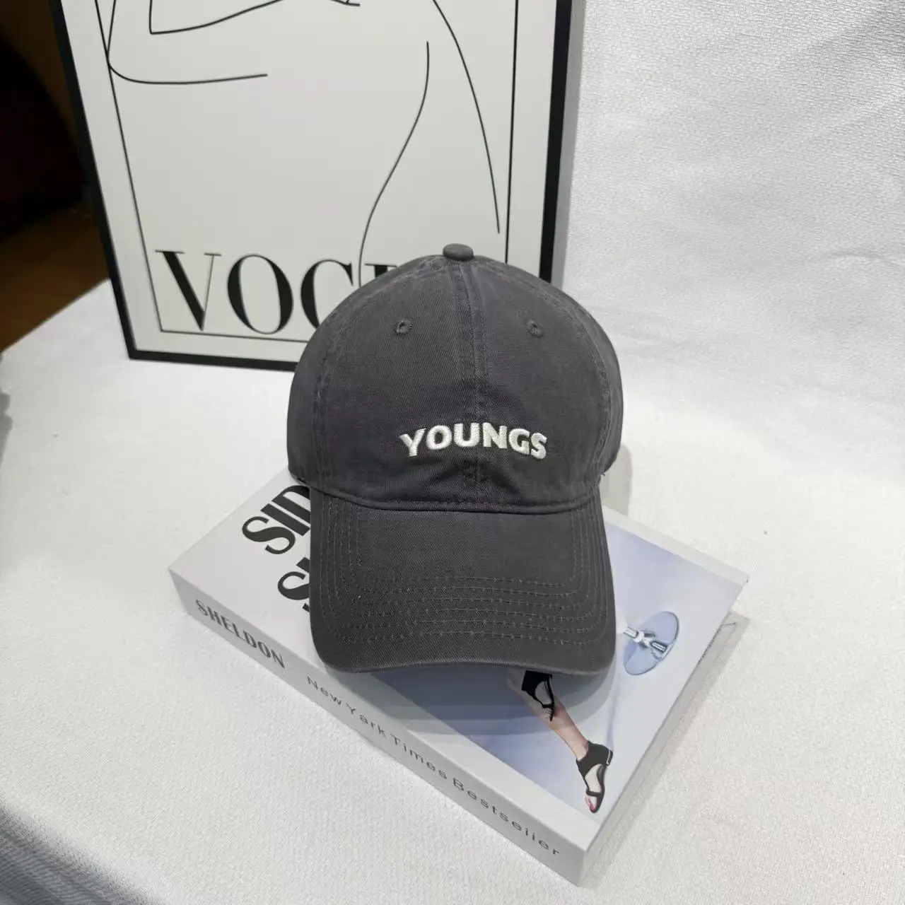 Youngs Letter 3D Embroidered Cap Maroon Early Autumn — feature 5