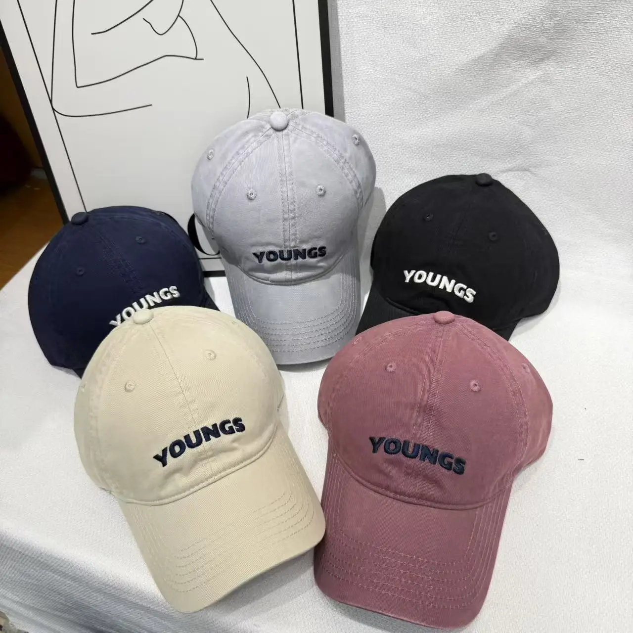 Youngs Letter 3D Embroidered Cap Maroon Early Autumn — feature 8