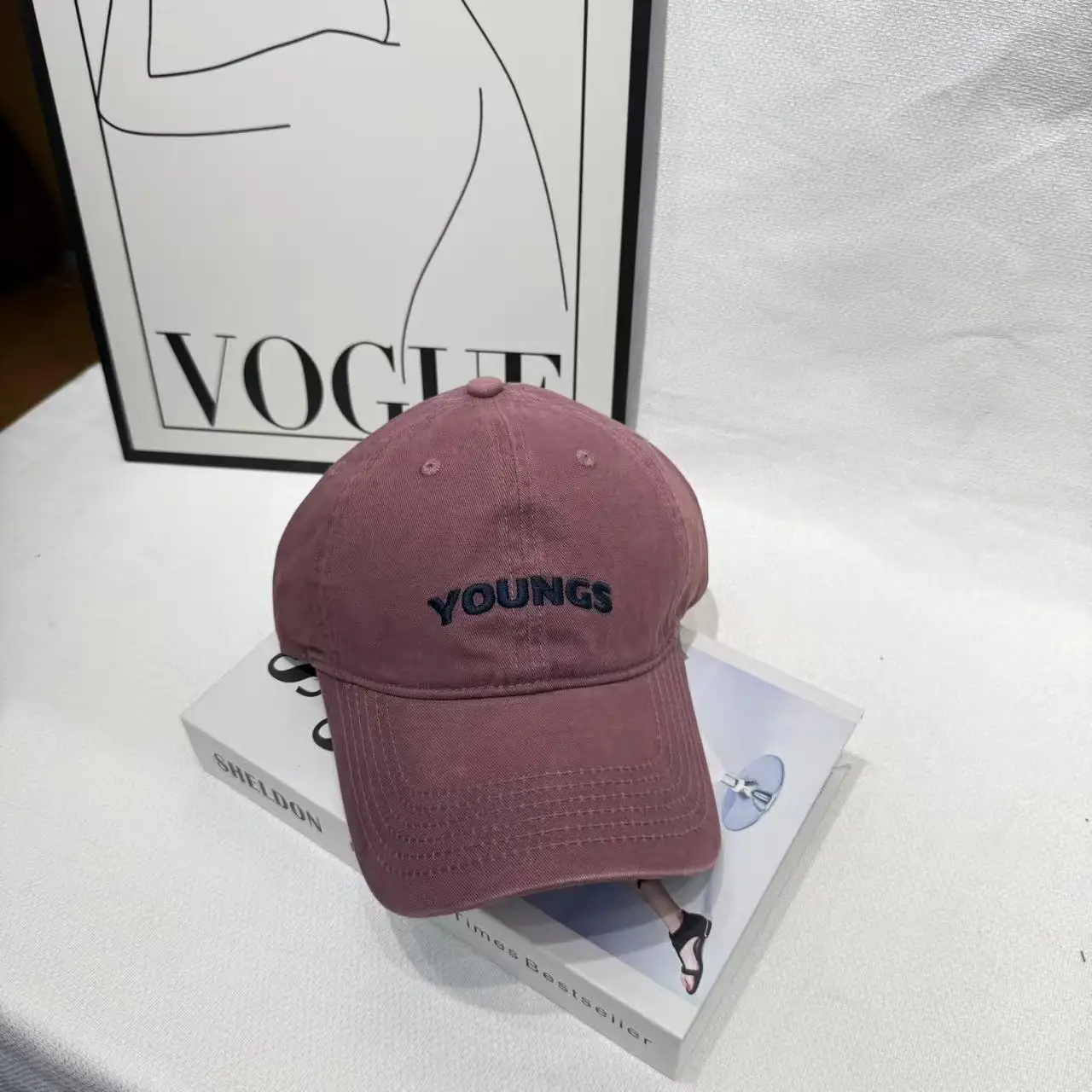 Youngs Letter 3D Embroidered Cap Maroon Early Autumn - Image 5