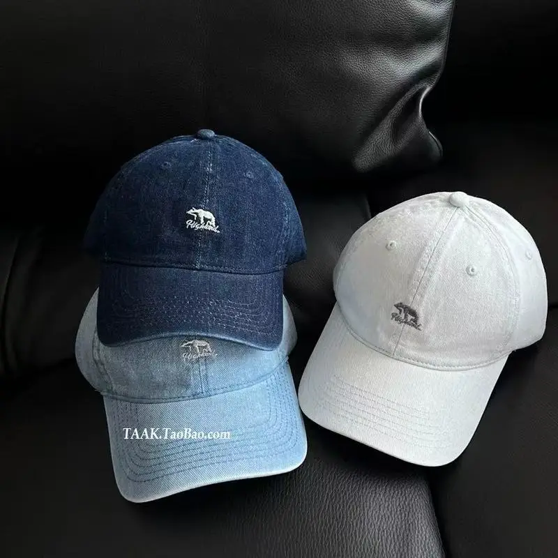 Women Bear Denim Cap 2026 Wide Brim Couple Style - Image 4