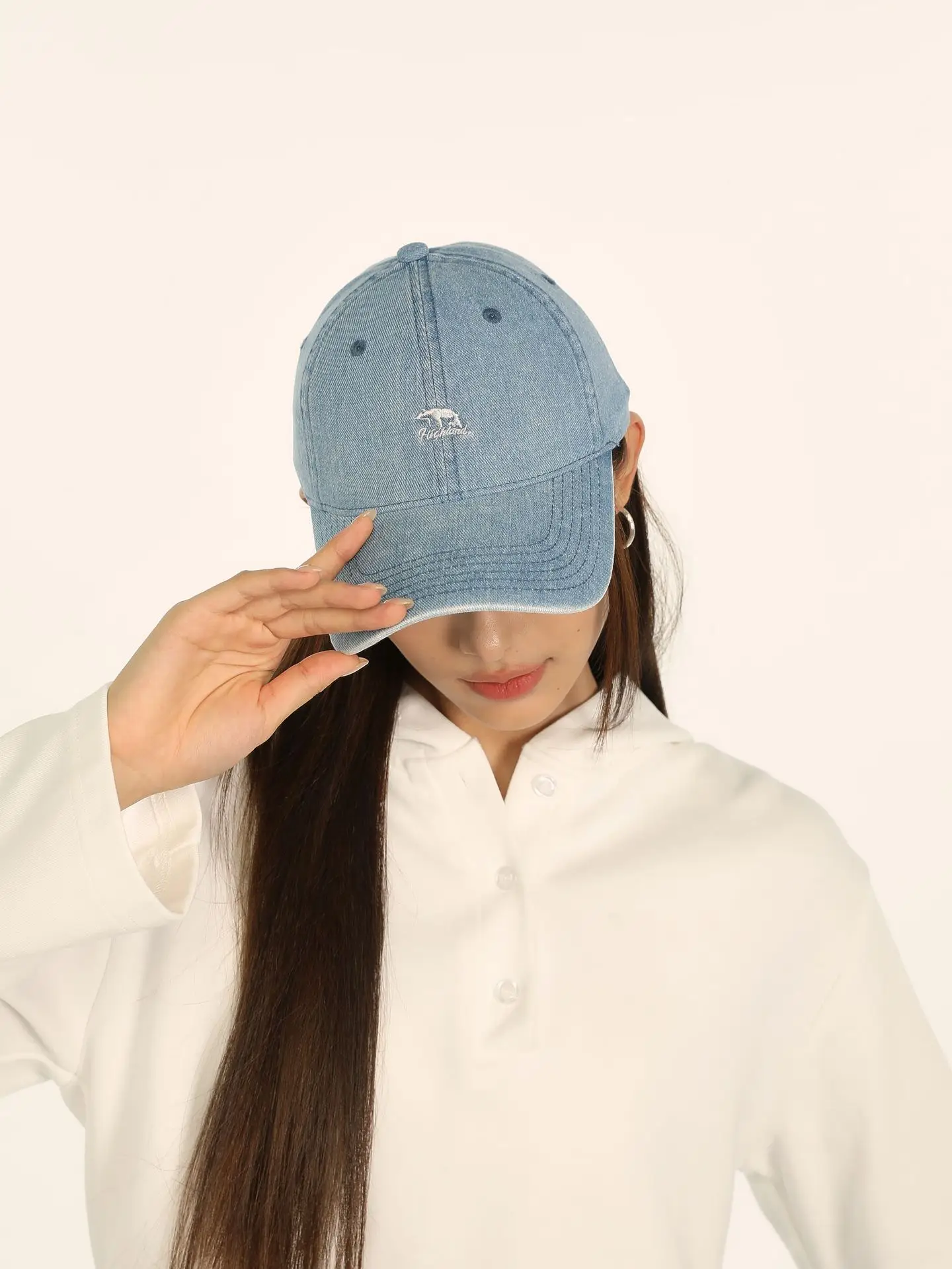 Women Bear Denim Cap 2026 Wide Brim Couple Style — feature 12