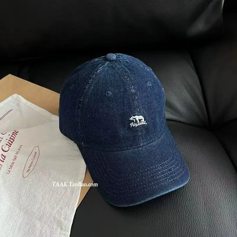 Women Bear Denim Cap 2026 Wide Brim Couple Style - Image 3