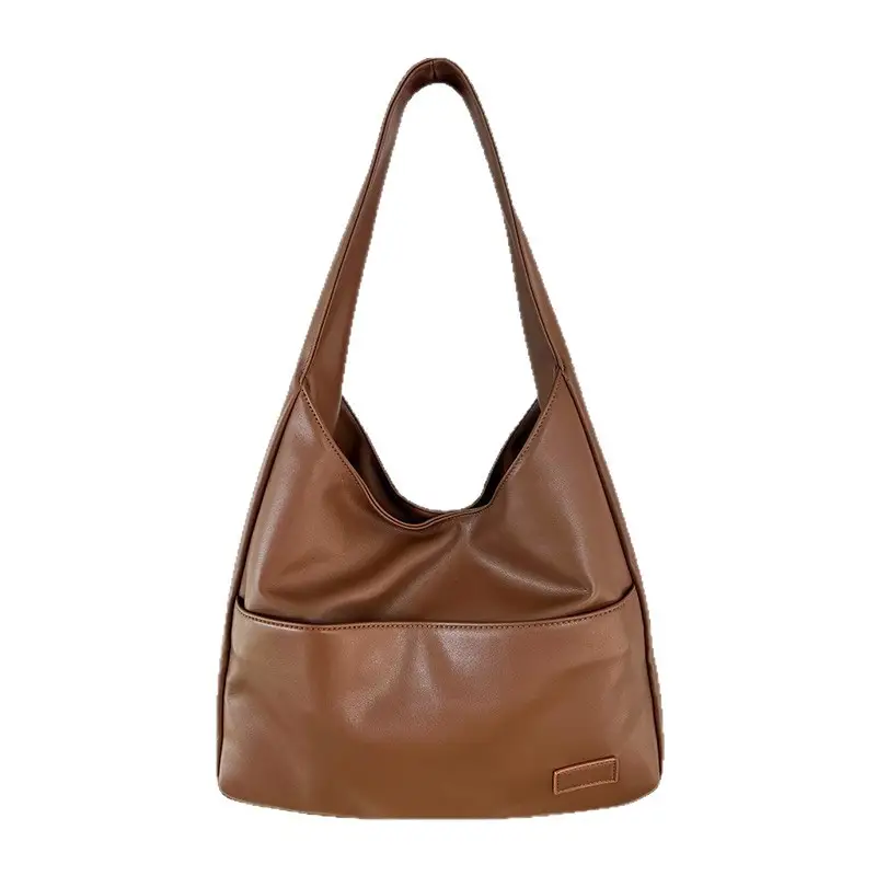 Black PU Leather Tote Bag for Women Commuting - Image 8
