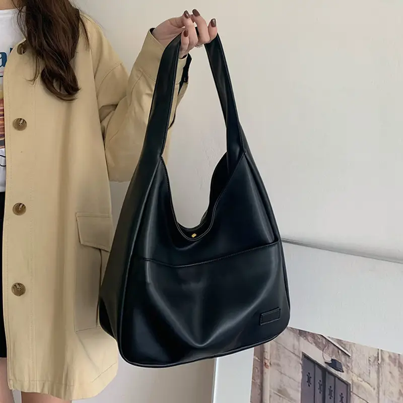 Black PU Leather Tote Bag for Women Commuting — feature 19