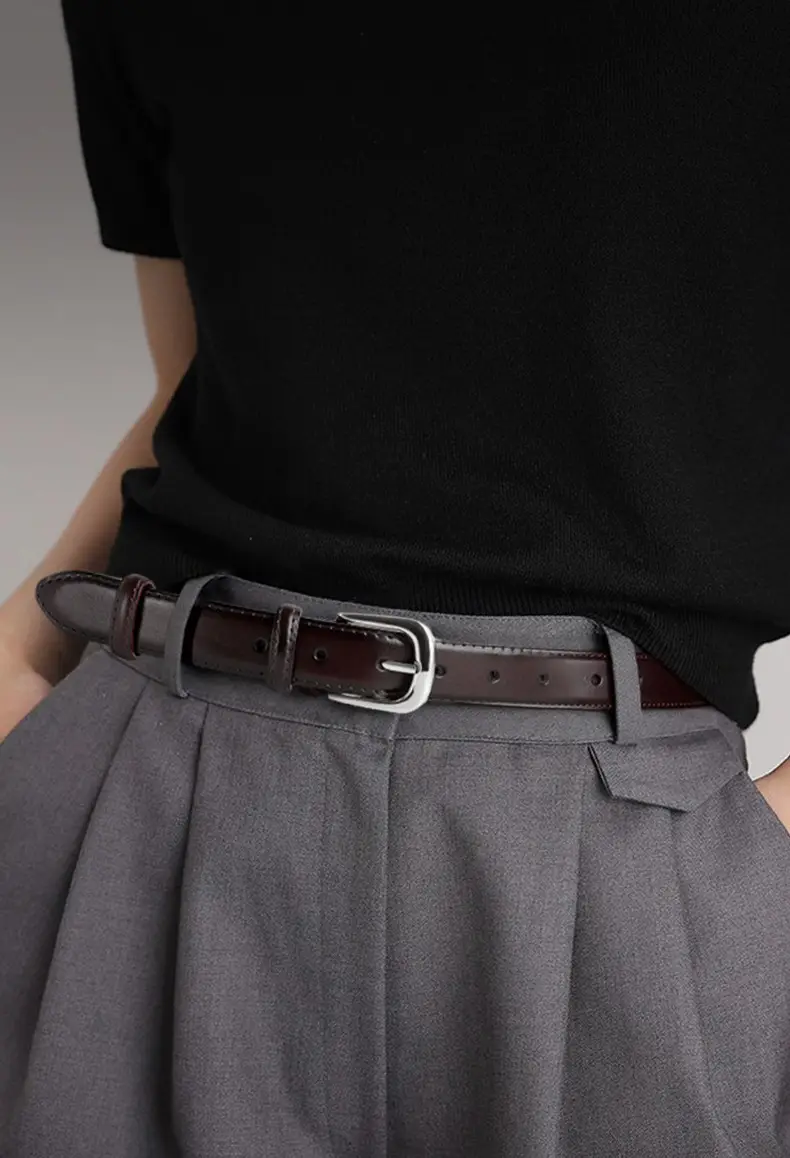 Women Genuine Leather Belt Brown Wide Decorative Belt β feature 1