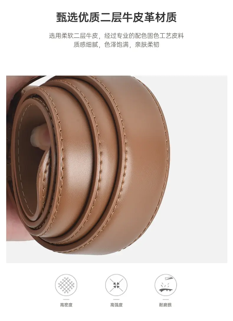 Women Genuine Leather Belt Brown Wide Decorative Belt β feature 4