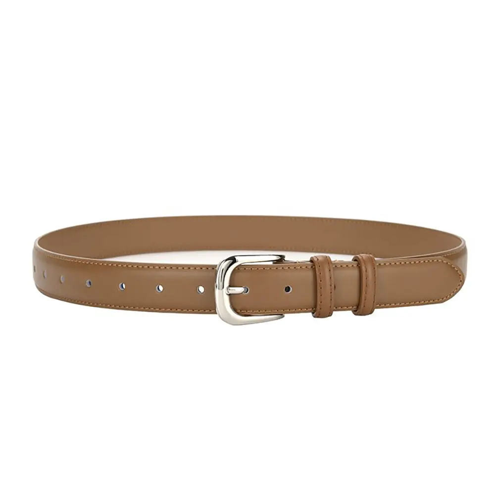 Women Genuine Leather Belt Brown Wide Decorative Belt - Image 4