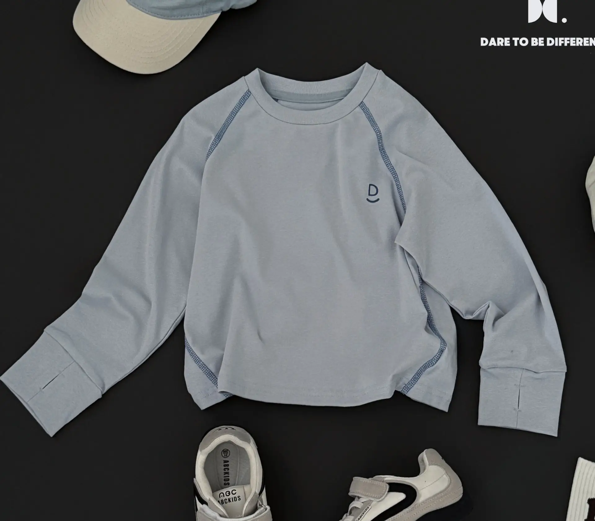 Kids Matching T-Shirt Set Spring Autumn Raglan Sleeve Bottoming - Image 2