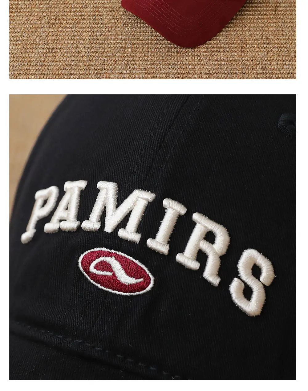 Uncle Stubble Navy Blue Baseball Cap with "Pamire" Embroidery — feature 14