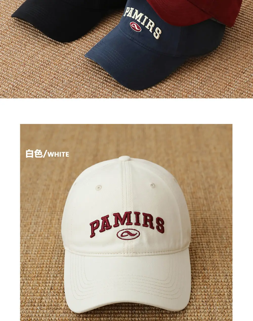 Uncle Stubble Navy Blue Baseball Cap with "Pamire" Embroidery — feature 4