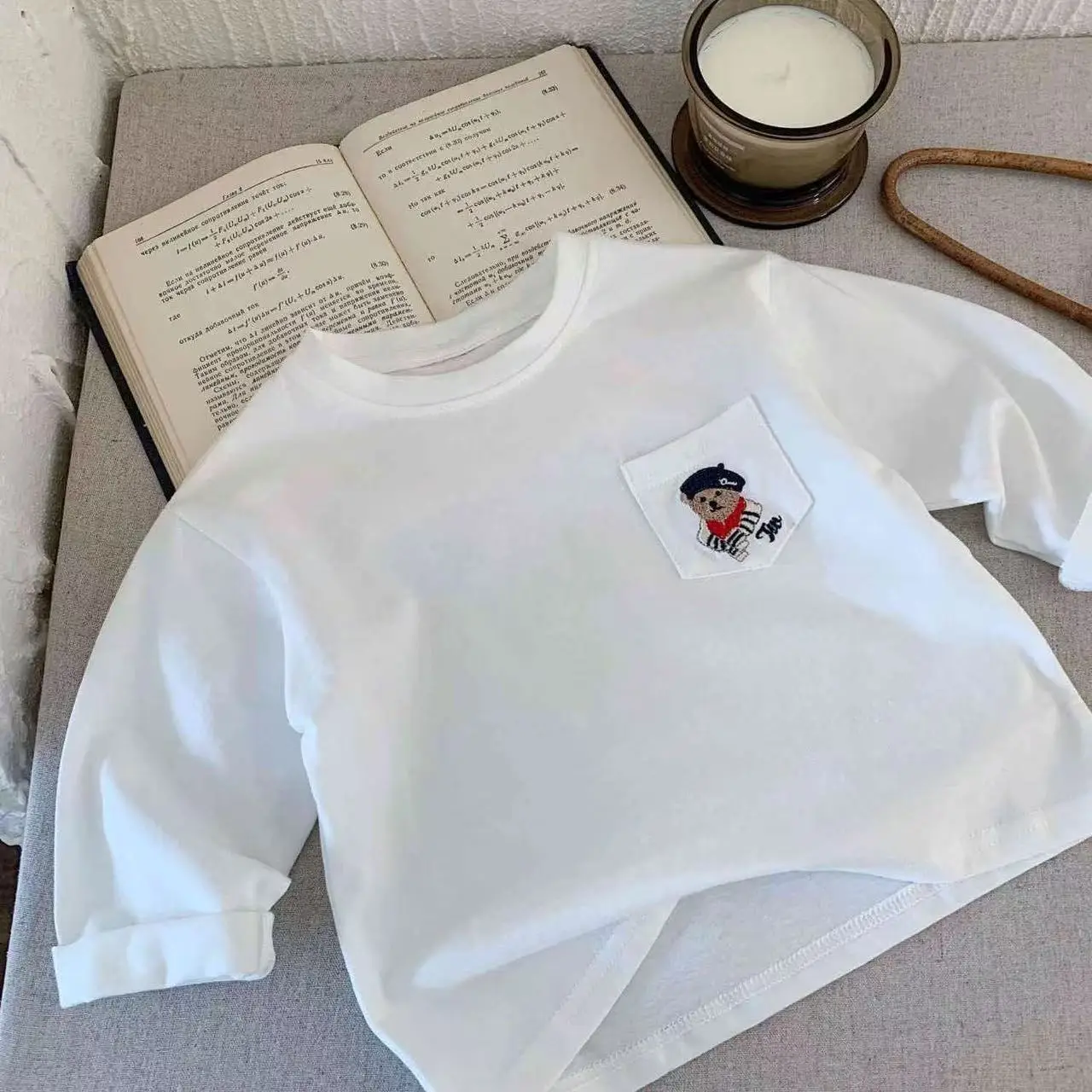White Baby Long Sleeve T-Shirt for Boys Girls Spring Fall Kids - Image 7