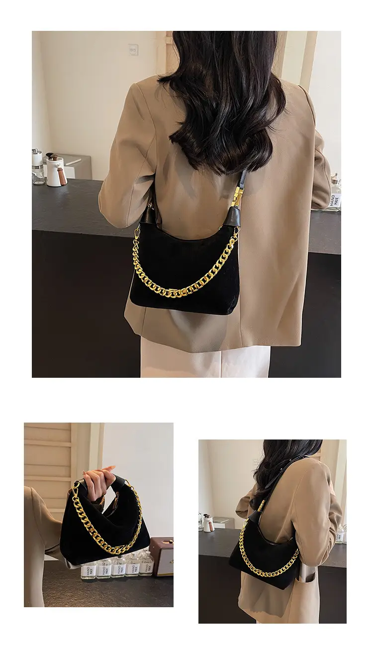 Women's Retro Chain Shoulder Bag Brown Leather — feature 15