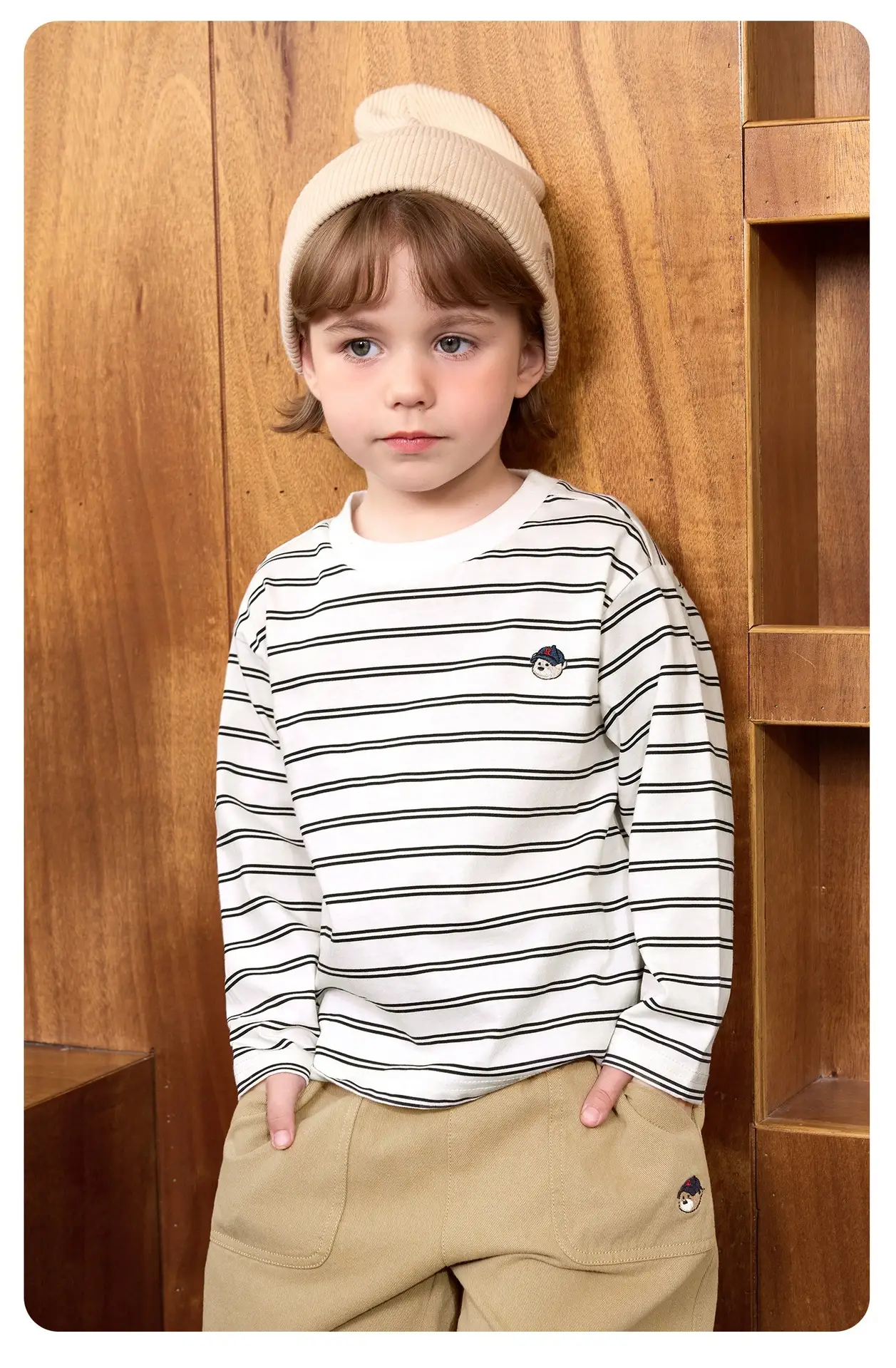 Right European Boys Cotton Long Sleeve T-Shirt Light Blue 7A — feature 14