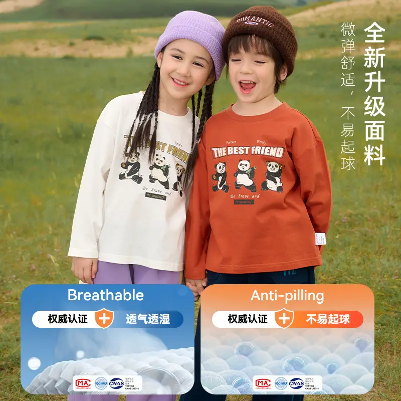 Cotton Long Sleeve T-Shirt Set for Kids Boys Girls