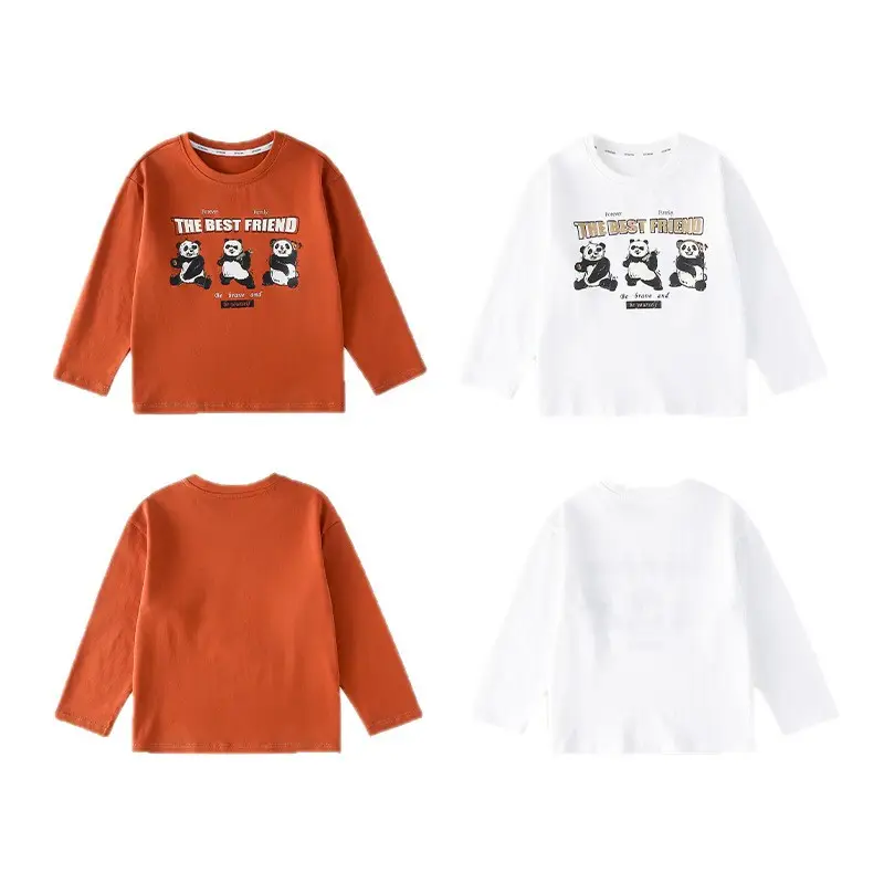 Cotton Long Sleeve T-Shirt Set for Kids Boys Girls