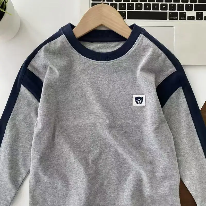 White Navy Sleeve Shirt for Boys Middle Age+ Cotton Long Sleeve - Image 4