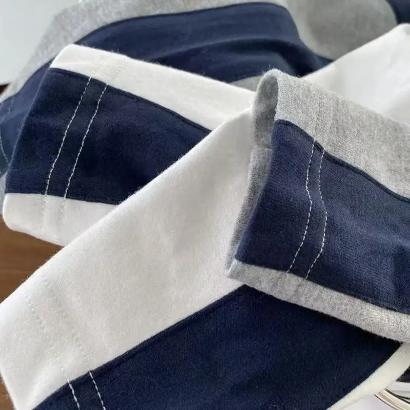 White Navy Sleeve Shirt for Boys Middle Age+ Cotton Long Sleeve — feature 6