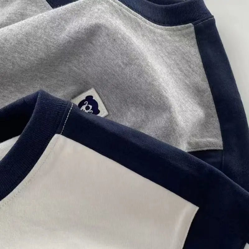 White Navy Sleeve Shirt for Boys Middle Age+ Cotton Long Sleeve — feature 7
