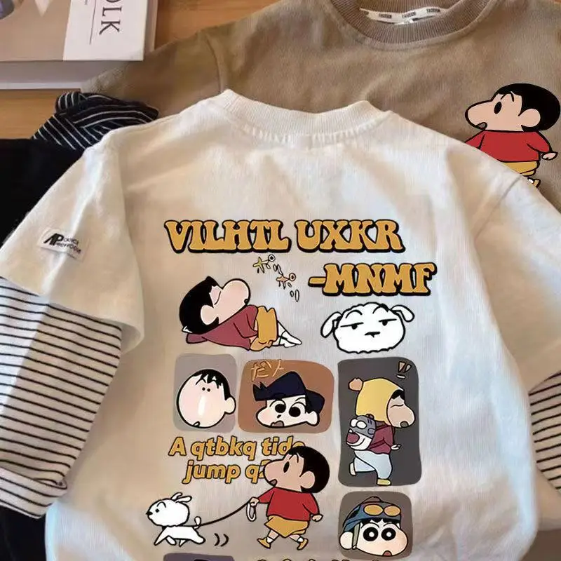 Boys Cotton Minnie Mouse T-Shirt White Striped Sleeves