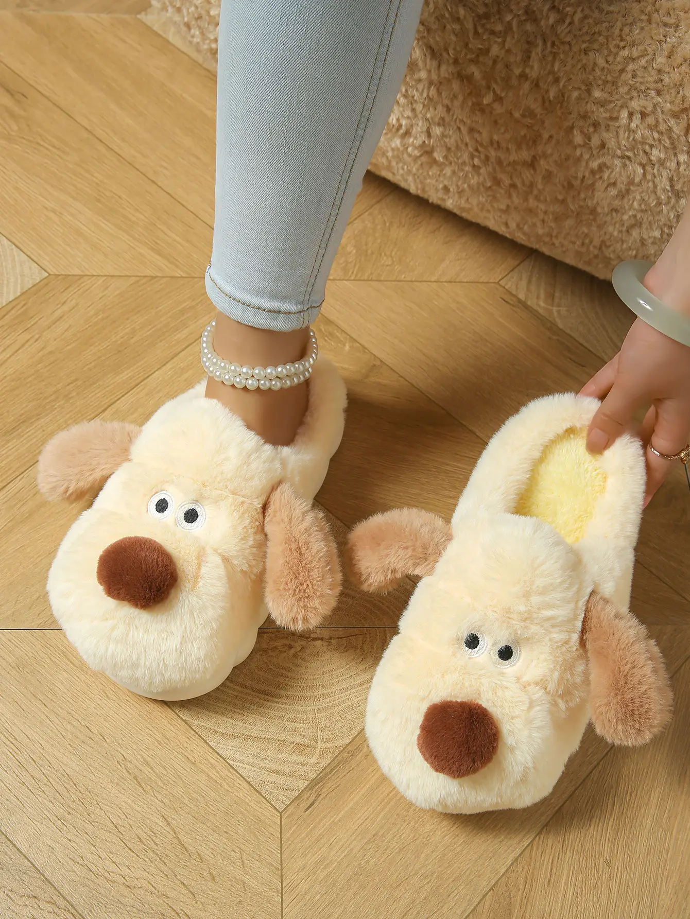 Women Cotton Dog Slippers Warm Winter Indoor Non-Slip — feature 10