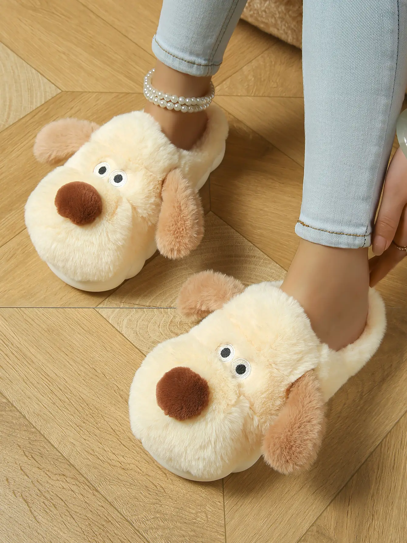 Women Cotton Dog Slippers Warm Winter Indoor Non-Slip — feature 9