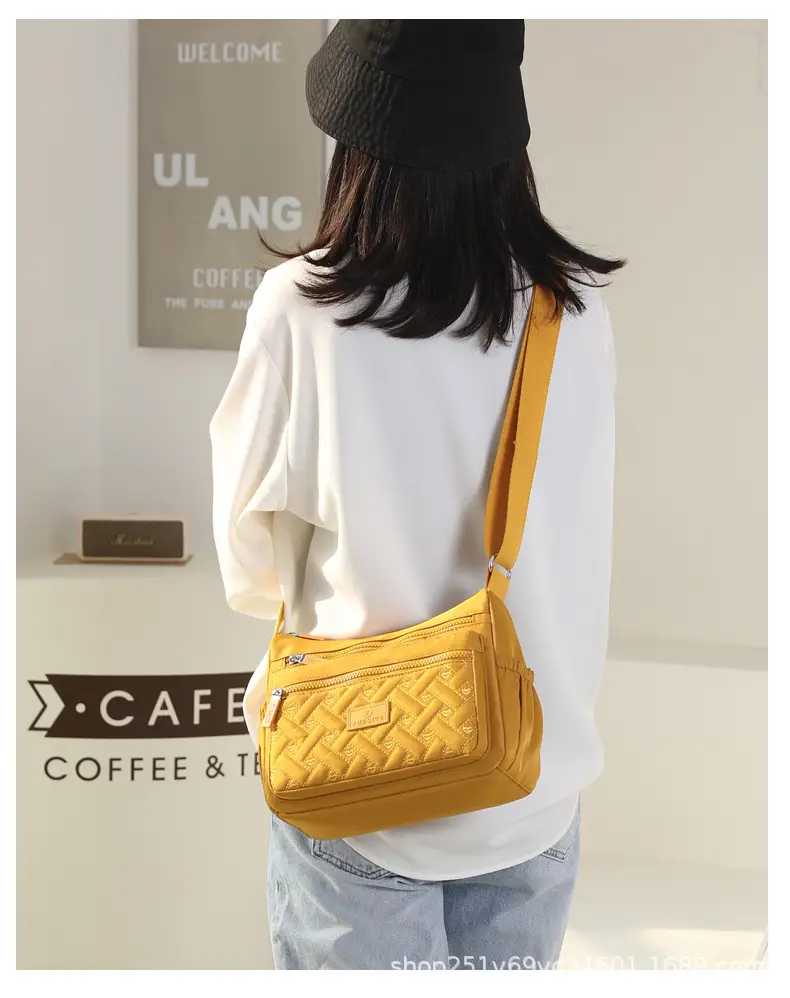 New Women's Blue Nylon Crossbody Bag with Embroidery — feature 18