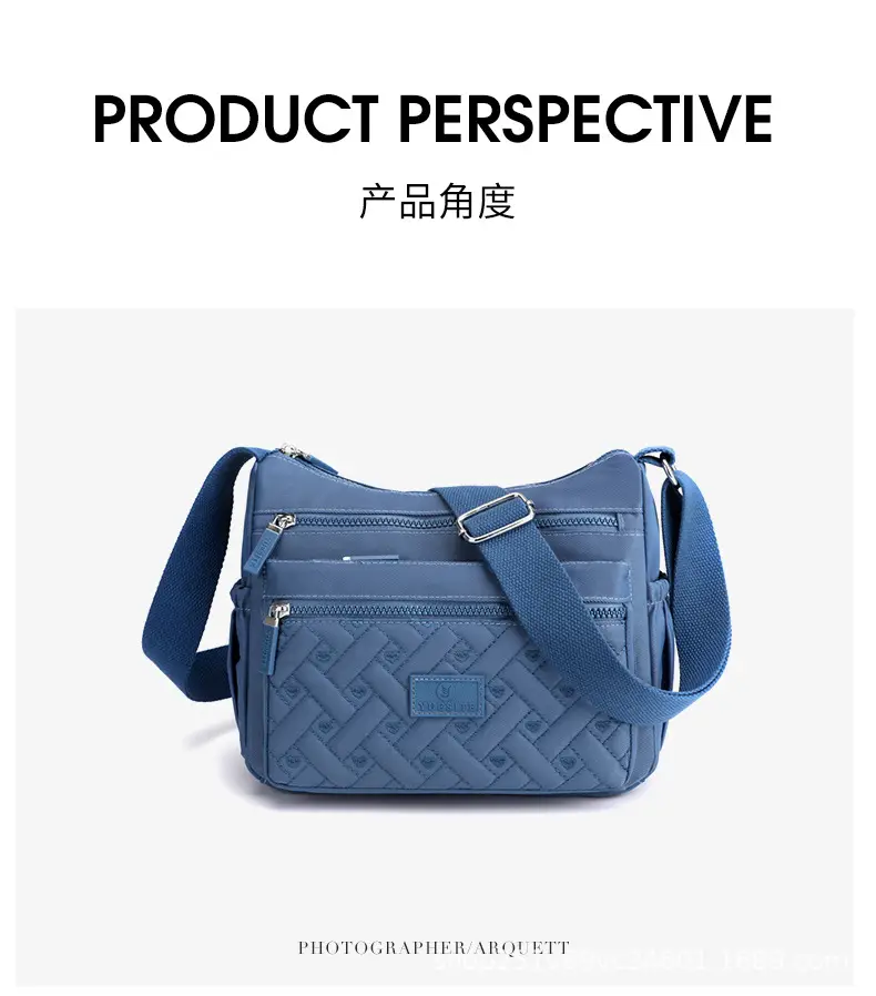 New Women's Blue Nylon Crossbody Bag with Embroidery — feature 22