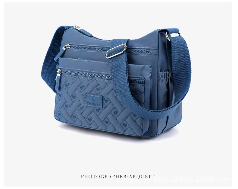 New Women's Blue Nylon Crossbody Bag with Embroidery — feature 23