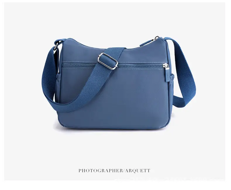 New Women's Blue Nylon Crossbody Bag with Embroidery — feature 25