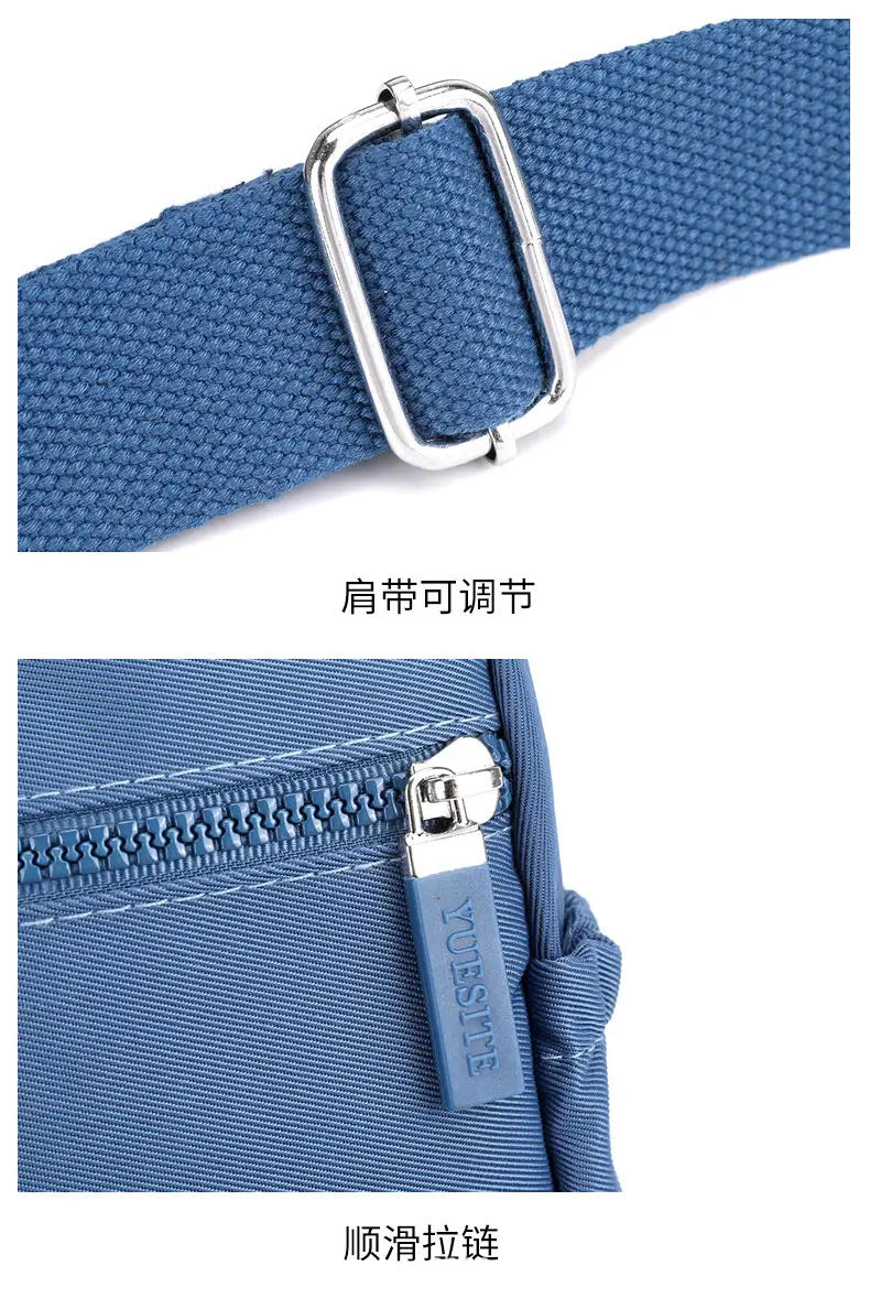 New Women's Blue Nylon Crossbody Bag with Embroidery — feature 27