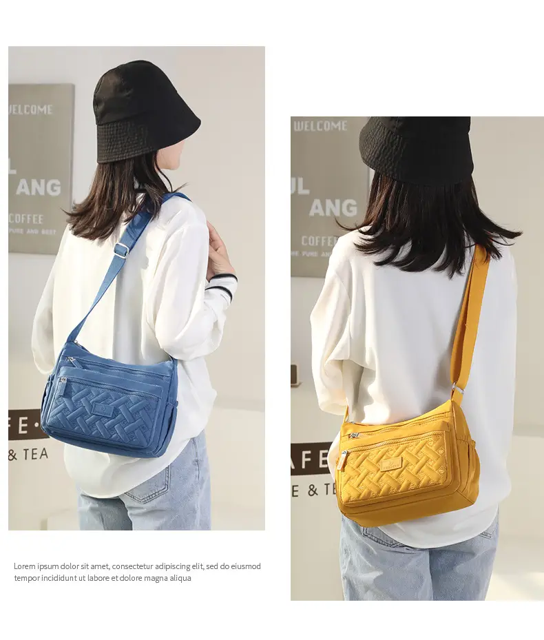 New Women's Blue Nylon Crossbody Bag with Embroidery — feature 6