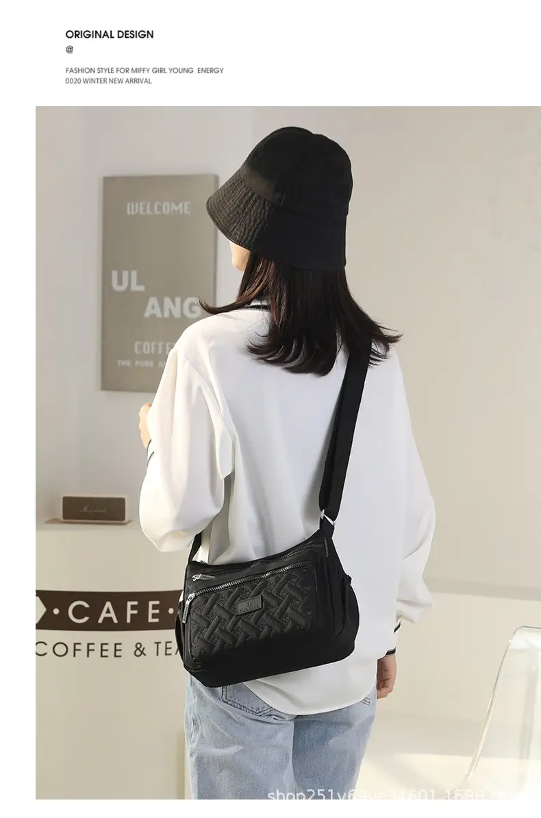 New Women's Blue Nylon Crossbody Bag with Embroidery — feature 8
