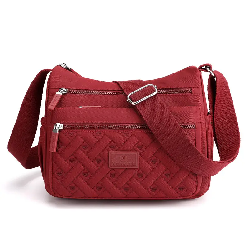 New Women's Blue Nylon Crossbody Bag with Embroidery - Image 2