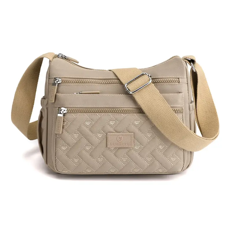 New Women's Blue Nylon Crossbody Bag with Embroidery - Image 4