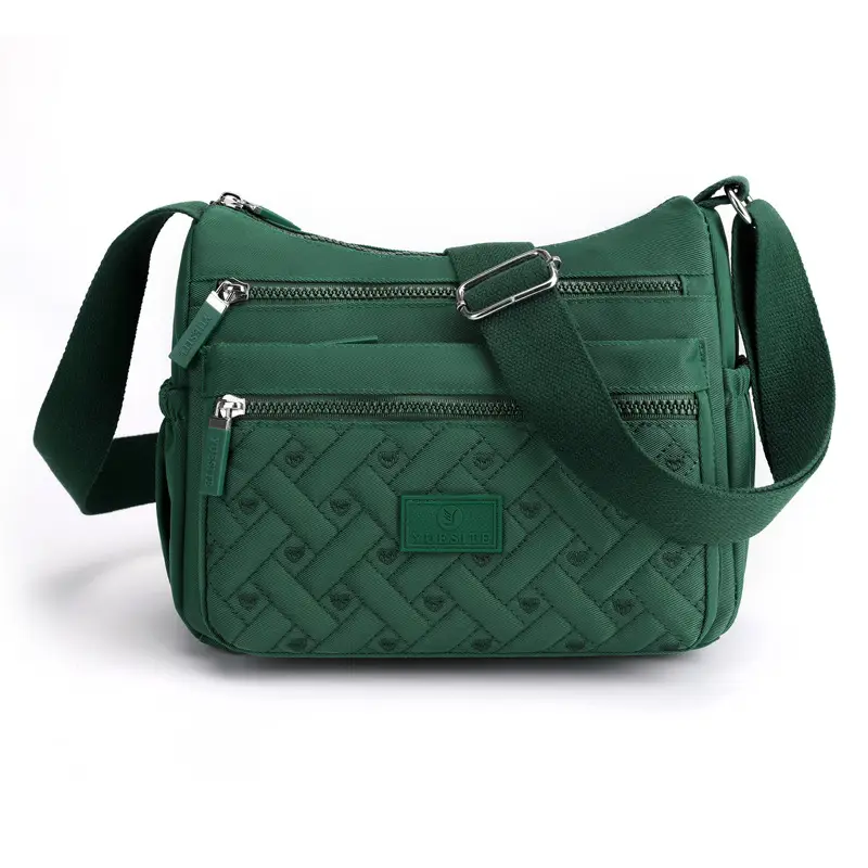 New Women's Blue Nylon Crossbody Bag with Embroidery - Image 5