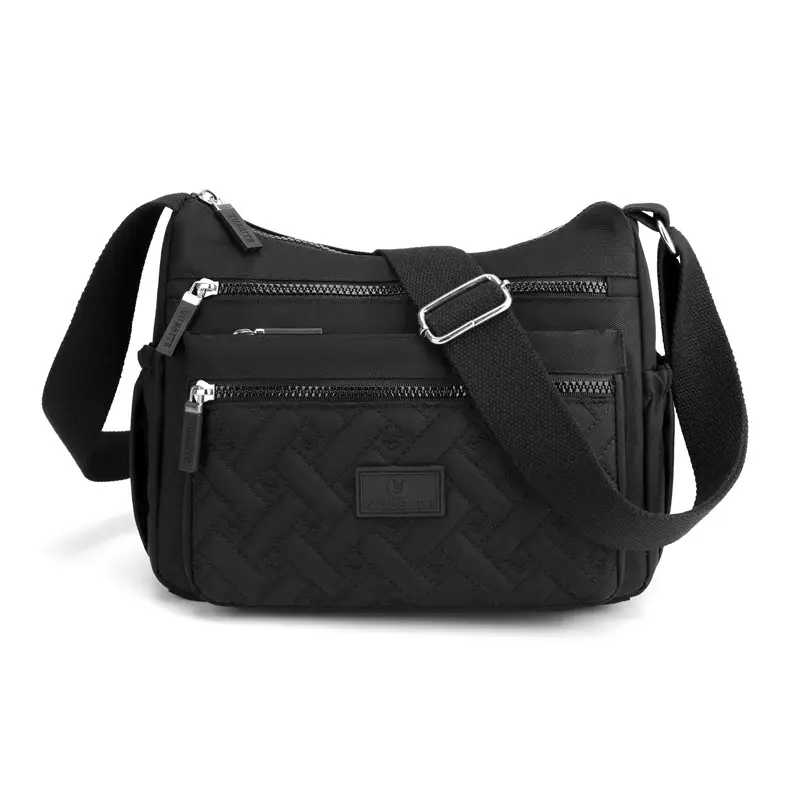 New Women's Blue Nylon Crossbody Bag with Embroidery - Image 7
