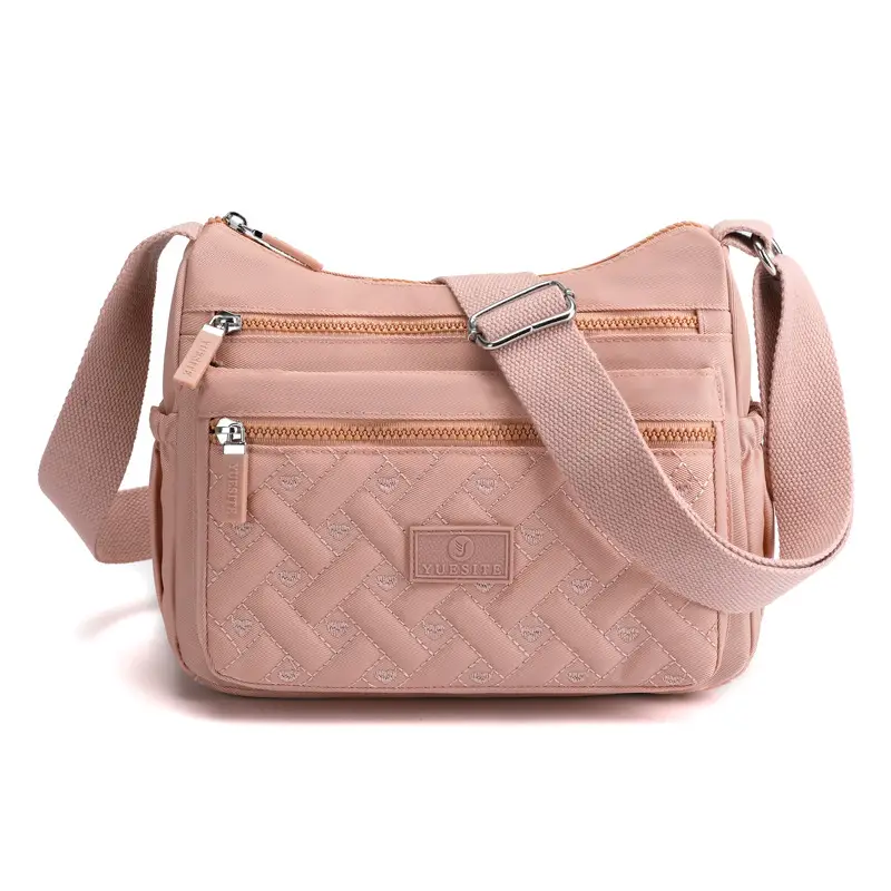 New Women's Blue Nylon Crossbody Bag with Embroidery - Image 8