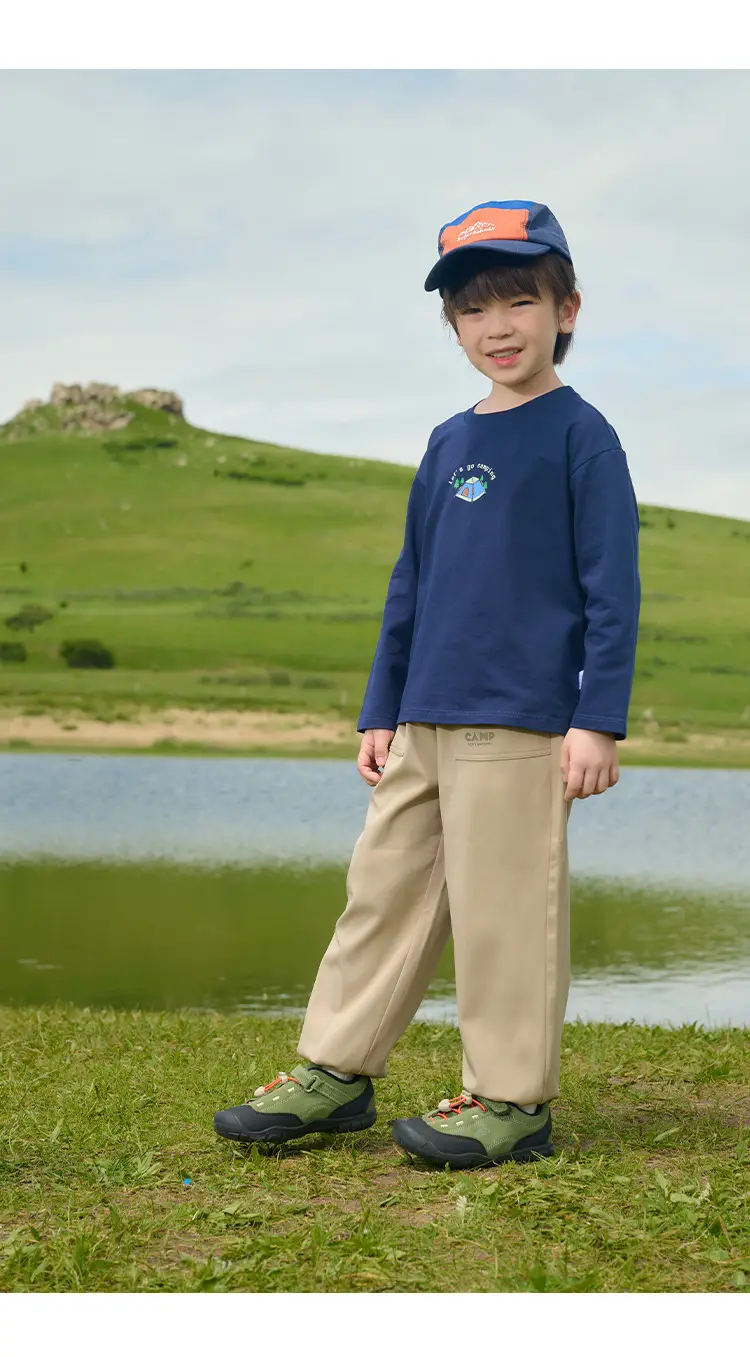 Kids Cotton Long Sleeve T-Shirt White Brown — feature 23
