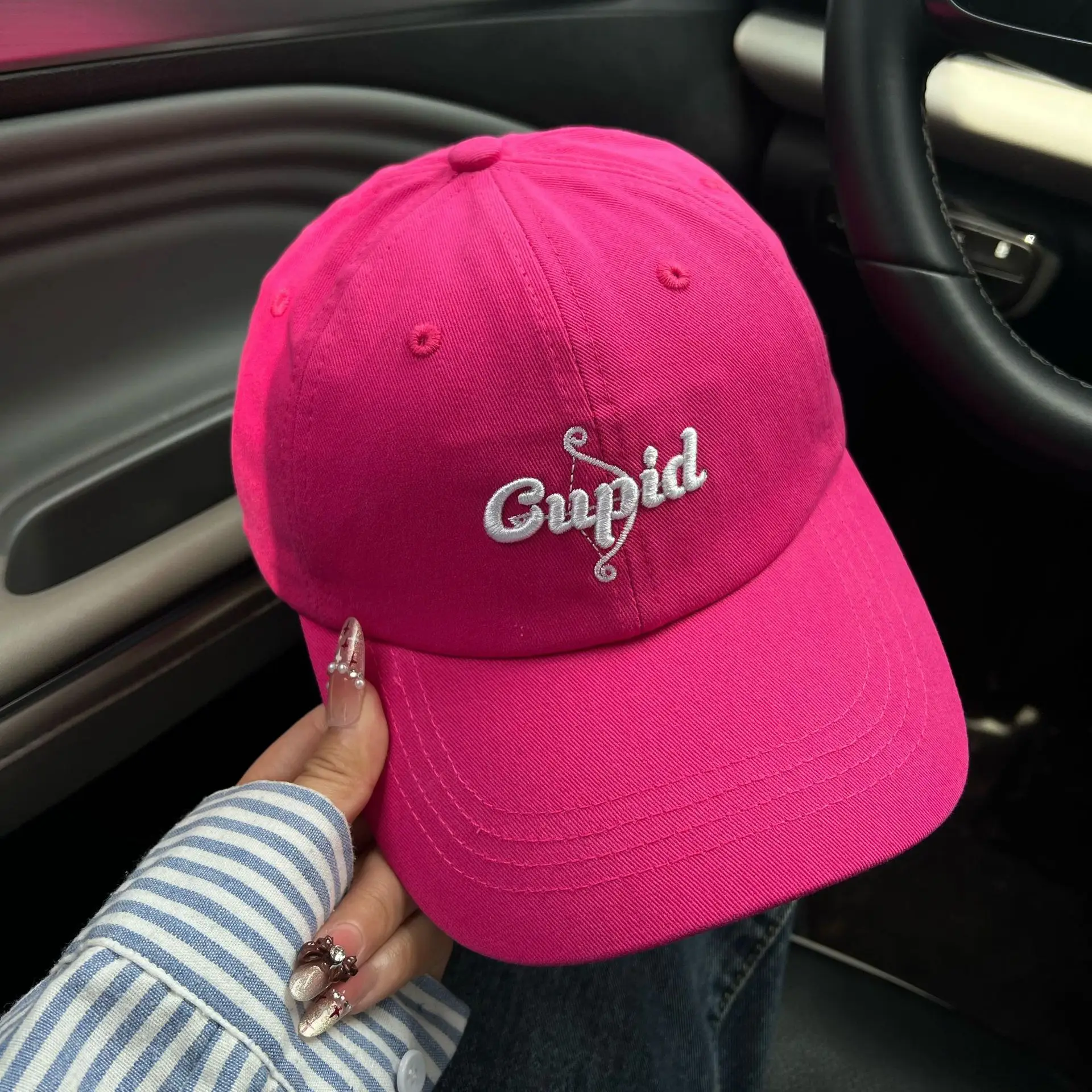 2025 Korean Style Pink Duckbill Cap for Women