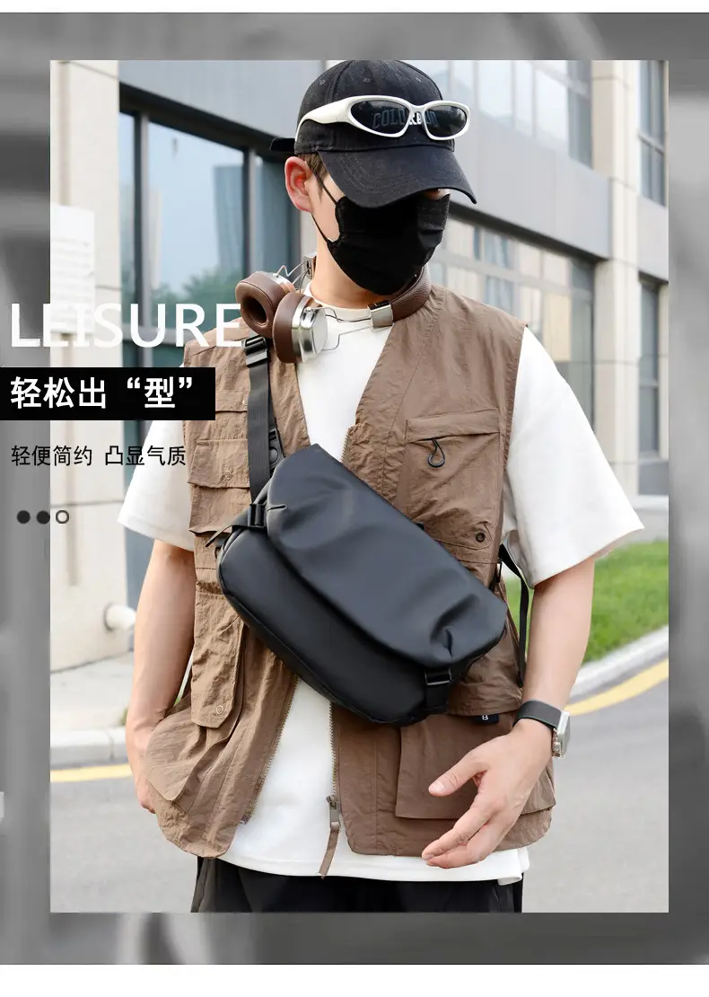 Men's Large Capacity Crossbody Bag Cover Trolley Travel — feature 3