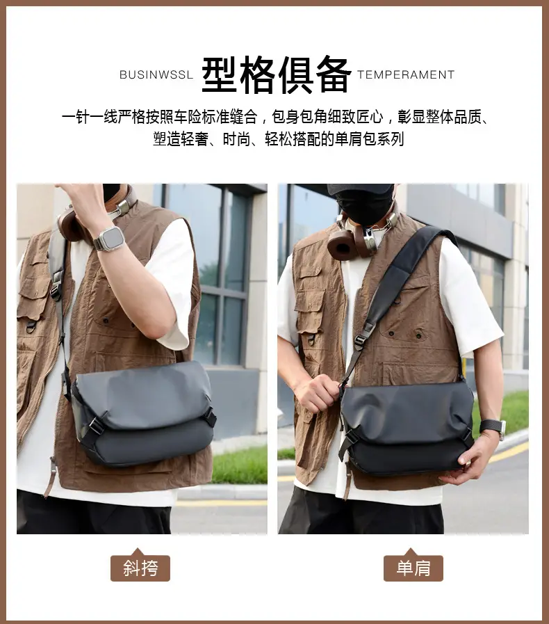 Men's Large Capacity Crossbody Bag Cover Trolley Travel — feature 8
