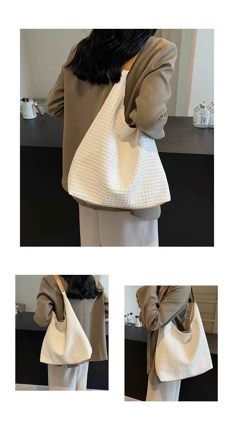 Korean Style Woven Armpit Bag for Women Brown — feature 12