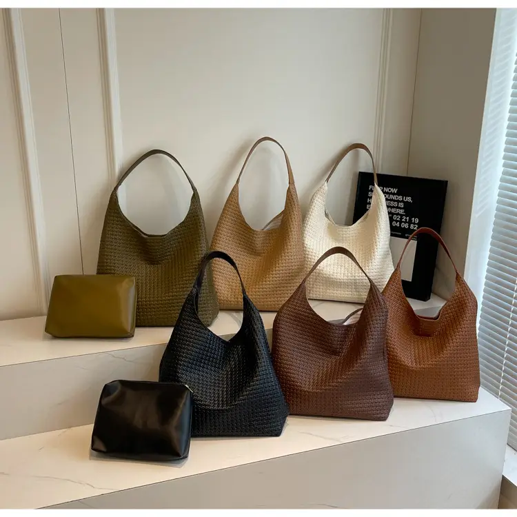 Korean Style Woven Armpit Bag for Women Brown — feature 18