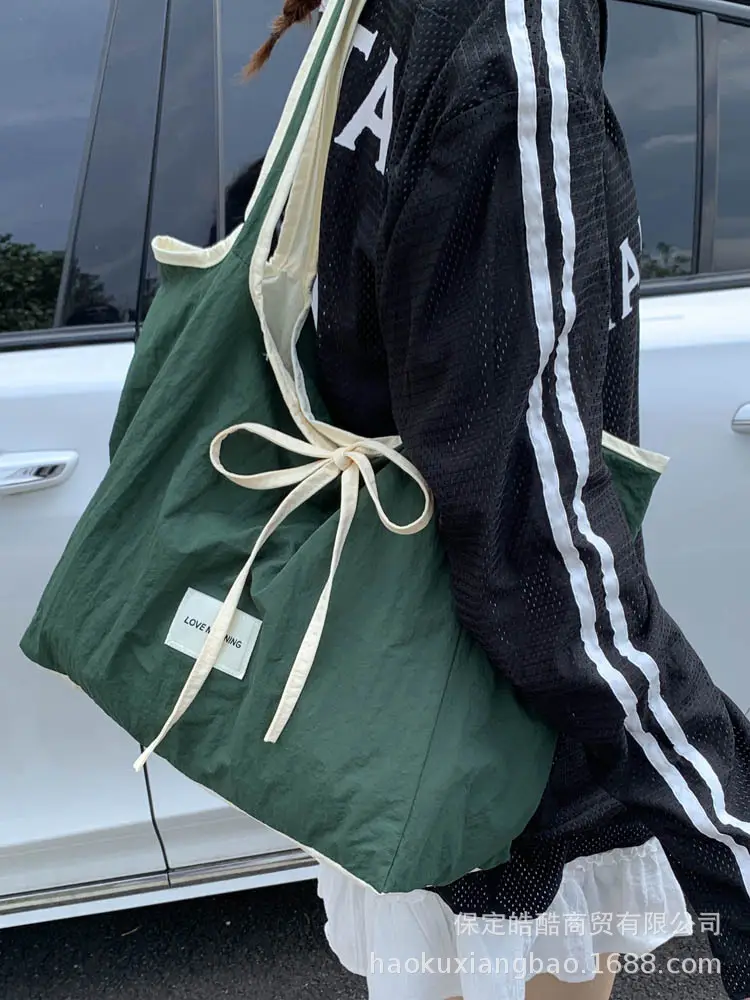 Canvas Shoulder Bag Women Large Capacity 2025 New Autumn Winter Versatile Casual College Student Tote Bag luggage and leather goods - Image 2