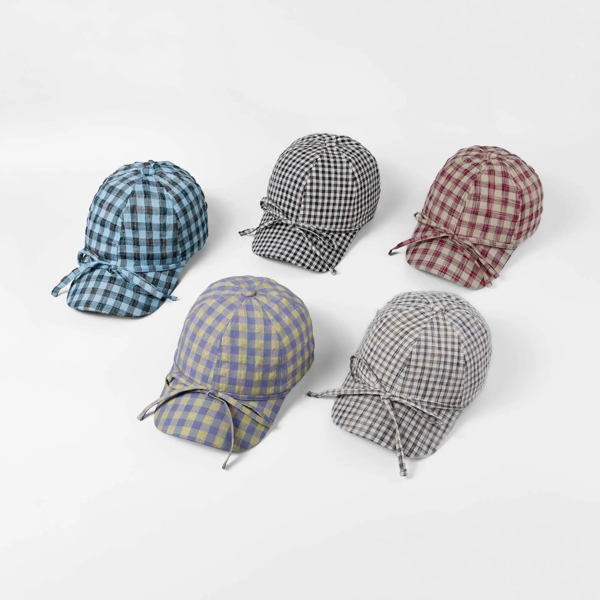 Korean Style British Plaid Baseball Cap Small Bow Peaked Cap - Image 10