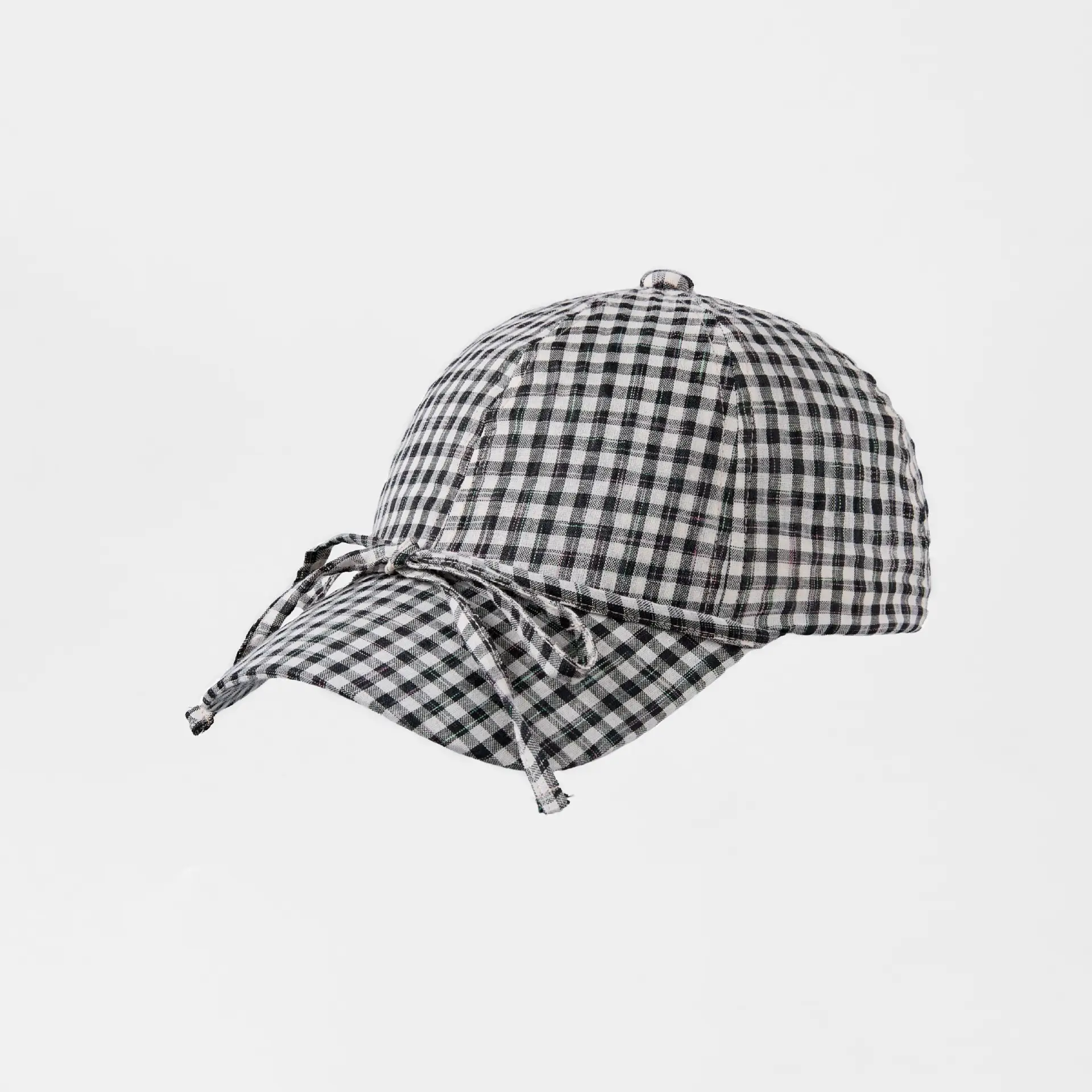 Korean Style British Plaid Baseball Cap Small Bow Peaked Cap - Image 2