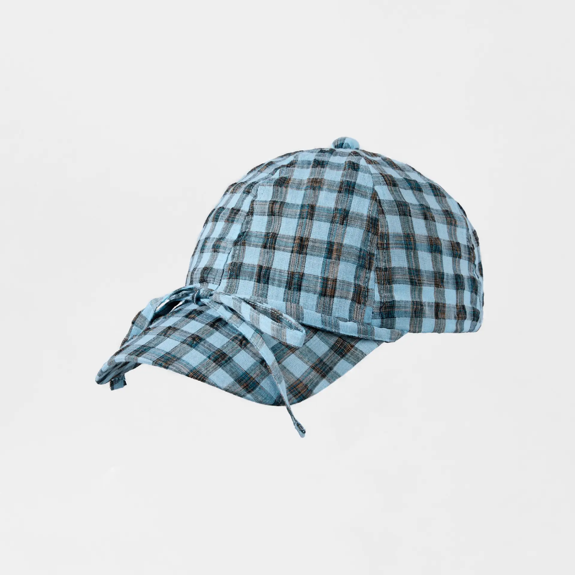 Korean Style British Plaid Baseball Cap Small Bow Peaked Cap - Image 3
