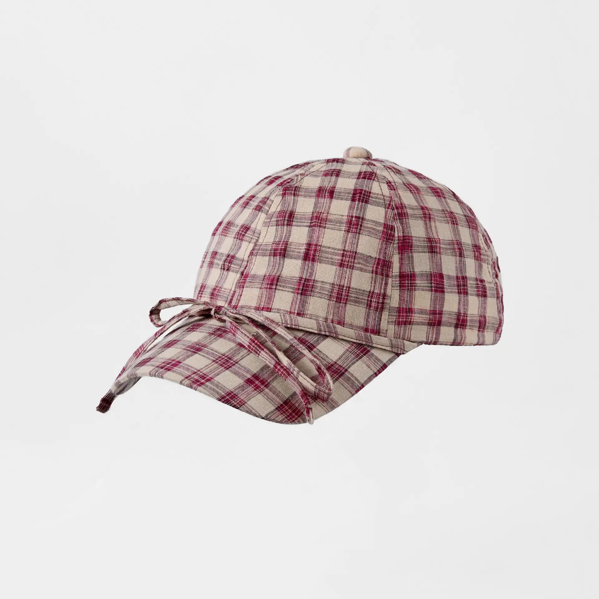 Korean Style British Plaid Baseball Cap Small Bow Peaked Cap - Image 4